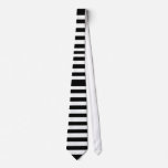 Rectangles Black and White Striped Tie