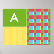 Rectangles roses, bleus, verts, et jaunes affiche