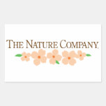 Rectangular logo sticker with flowers