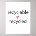 recyclable not equal to recycled posters