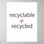 recyclable not equal to recycled print