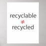 recyclable not equal to recycled print