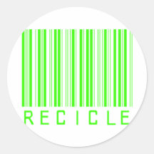 Recycle Barcode 02 Round Sticker
