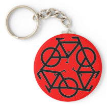Recycle Bicycle Logo Symbol Keychain