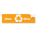Recycle bin labels for glass with recycle symbol. bumper stickers