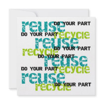 Recycle Do  Your Part T-shirts and Gifts Personalized Invitations