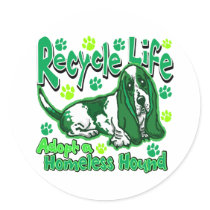 Recycle Dog Round Stickers