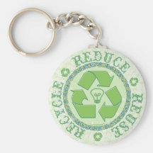 Recycle Earth Day Gear Keychains