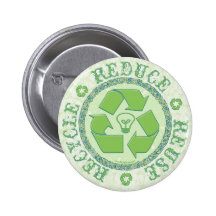 Recycle Earth Day Gear Pinback Buttons