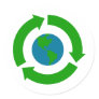 Recycle Earth Logo Design Round Sticker