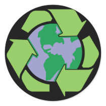 Recycle Earth Round Sticker