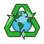 RECYCLE EMBLEM WITH PLANET stickers