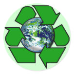 Recycle for Planet Earth Round Sticker