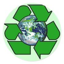 Recycle for Planet Earth Round Sticker