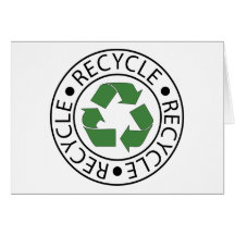 Recycle Green Ceter Logo Greeting Card