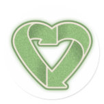 Recycle Heart -grn Round Sticker