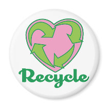 Recycle Heart Fridge Magnet