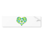 Recycle Heart Tie Dye bumper stickers