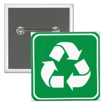 Recycle Highway Sign Pinback Buttons