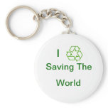 recycle, I , Saving The, World Keychains