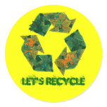 Recycle logo made of leaves. stickers