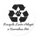 Recycle Love-Adopt a Homeless Pet stickers