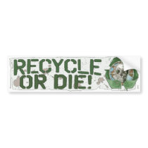 Recycle or Die Skull Bumper Sticker