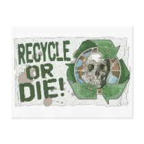Recycle or Die Skull Postcards
