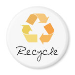 Recycle! Orange design! Ecology products! Refrigerator Magnet