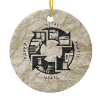 RECYCLE PAPER, METAL, PLASTIC, and GLASS Ornaments