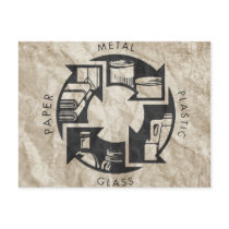 RECYCLE PAPER, METAL, PLASTIC, and GLASS Post Card