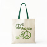 Recycle Peace Sign Reusable Tote Bag