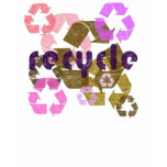 Recycle Pink & Brown Distressed Womens Shirt