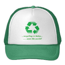 recycle recycling save the world green cap hat