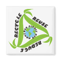 Recycle, Reuse, Reduce Magnets