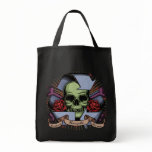 Recycle Skull w/Roses Canvas Bag