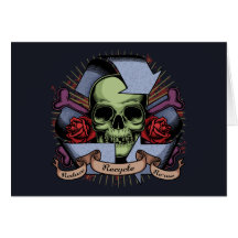 Recycle Skull w/Roses Cards