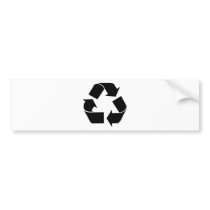 Recycle Symbol Black Bumper Sticker