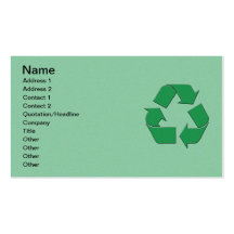 RECYCLE SYMBOL BUSINESS CARD TEMPLATES