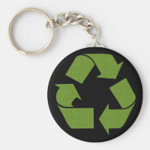 Recycle Symbol Grass Key Chains