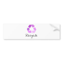Recycle symbol! lilac design! bumper stickers