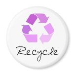 Recycle symbol! lilac design! magnets