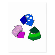 recycle symbol post cards