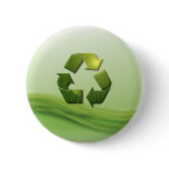 Recycle Symbol Round Button