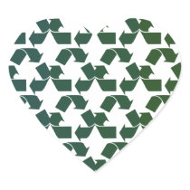 Recycle Symbol Heart Stickers