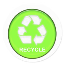 Recycle Symbol Round Sticker