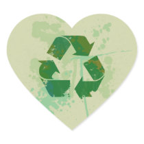 Recycle Symbol Heart Stickers
