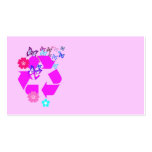 Recycle Symbol with Butterflies and Flowers business cards