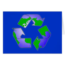 Recycle Symbol with Earth Card