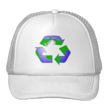 Recycle Symbol with Earth Hat